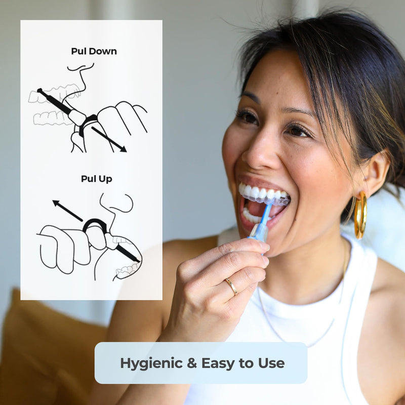 [AUSTRALIA] - PUL Pack of 4 Reusable 2-in-1 Aligner Seating Chewie & Removal Tool — Compatible with Invisalign, Removable Braces, Retainers, Trays – Easy-to-Use Remover & Chew, Dental & Oral Hygiene Care – Blue 4 Pack 