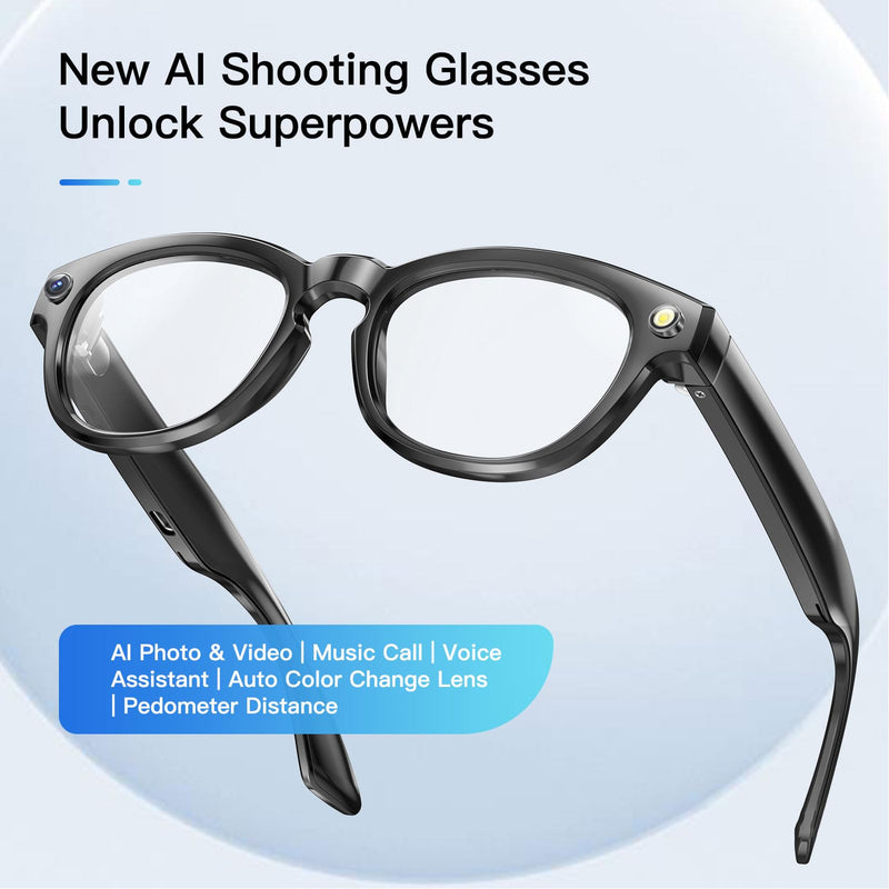AI-Powered Smart Translator Glasses with Camera, 11-Language Translation, Video Recording, Photo, App Control for Traveling