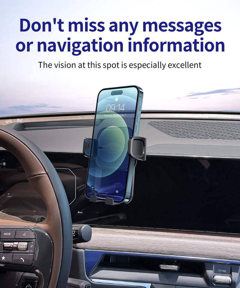 Auto Clamp Car Phone Holder for Kia EV9 2024-2026 Accessories, 12.3" Screen | Universal Mechanical Clip Cell Phone Mount Accessories Fit iPhone Android,Automobile Cradle GPS Dashboard Navigation Bracket