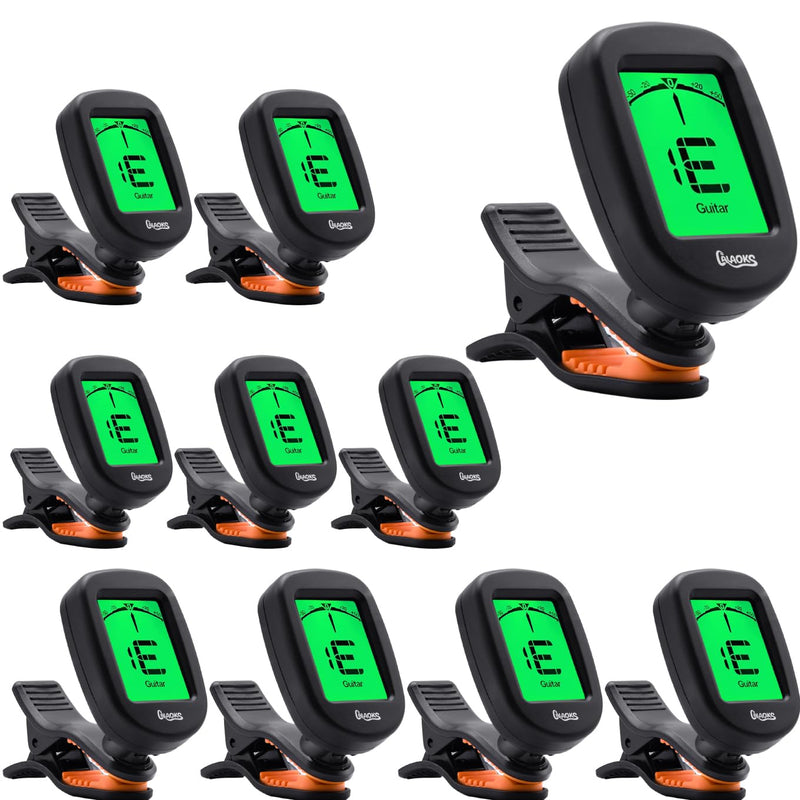 10Pack Guitar Tuner Clip on-Accurate Chromatic,Acoustic Guitar Bass Violin Ukulele Tuner GuitarTuner 10Pack