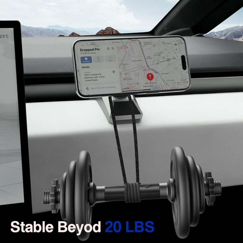 Magnetic Phone Mount for 2024-2026 Tesla Cybertruck Accessories | Fit 2024-2026 AWD(Dual Motor/Premium) & Cyberbeast, 360° Adjustable Interior Cell Phone Holder Mount with Magnetic Ring