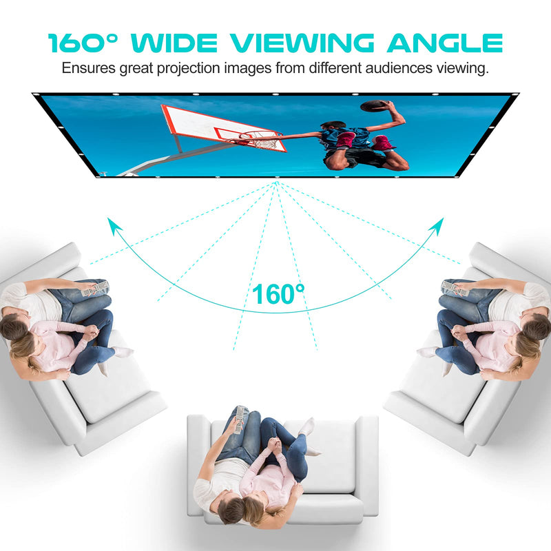 [AUSTRALIA] - AAJK Projection Screen 100 inch, Washable Projector Screen 16:9 Foldable Anti-Crease Portable Projector Movies Screen for Home Theater Outdoor Indoor Support Double Sided Projection 100' 