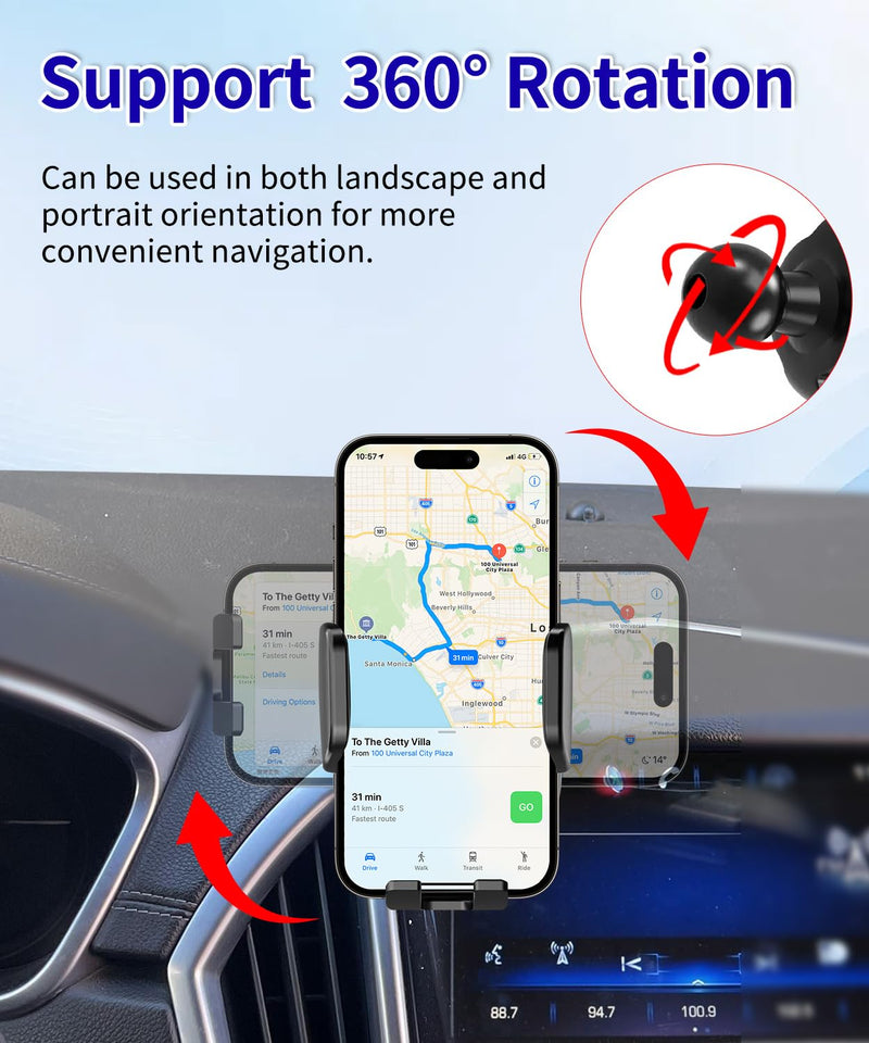 Car Phone Holder for Cadillac SRX 2013 2014 2015 2016 Auto Accessories，One Hand Place & Pick，360° Rotation，Hands Free，for 4.7-7 inch Phones