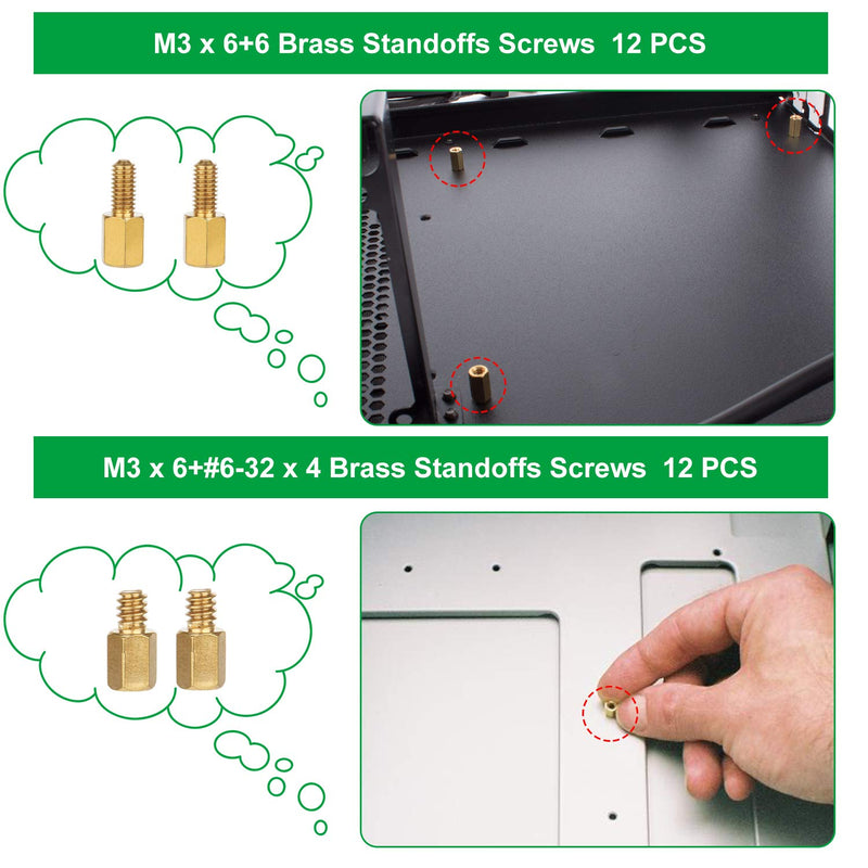 633PCS NVMe Screw M.2 SSD Mounting Kit and 350 Pcs #6-32 Male to M3 Computer Screw Set
