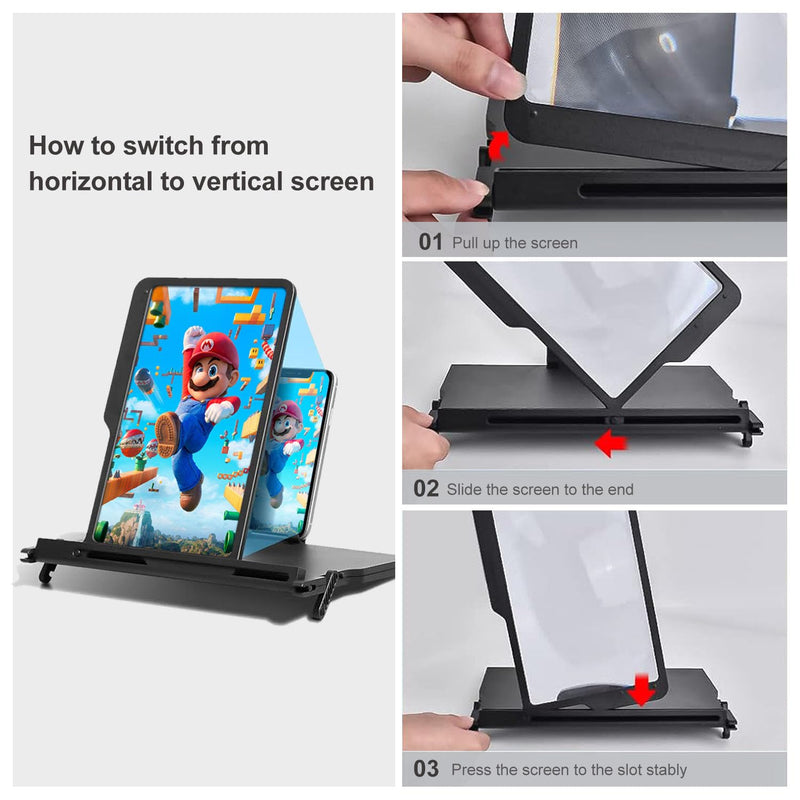 [AUSTRALIA] - FLY KAN 12" Foldable Smartphone Screen Magnifier for cell phone, Portable 3d hd Mobile Phones Video Amplifier with Vertical and Horizontal Magnifying display for smartphones, for Watching Movie Videos 