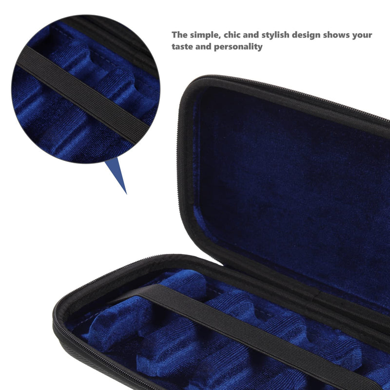 Vaguelly Saxophone Mouthpieces Case, Superior Oxford Cloth Clarinet Mouthpieces Case,Blue Velvet Lining,Multi Space Woodwind Case Storage Bag