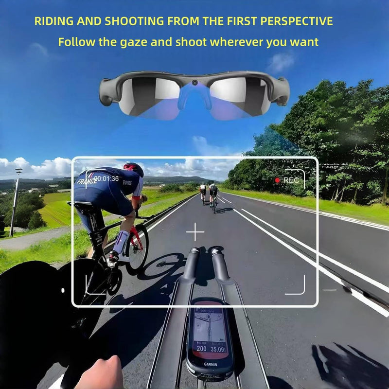Smart Bike Glasses Camera HD 1080P WiFi Sports Glasses with Camera Video Glasses Video for Men/Woman with 32G TF Card