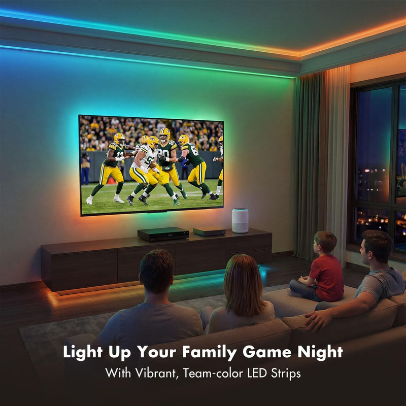 Led Lights for Bedroom 100FT Smart IC+RGB, Music Sync Color Changing Strip Lights, 24Key Remote+App Control Light Strip for BedHead,Underbed,Ceiling,Background Wall(2Rolls of 50FT)