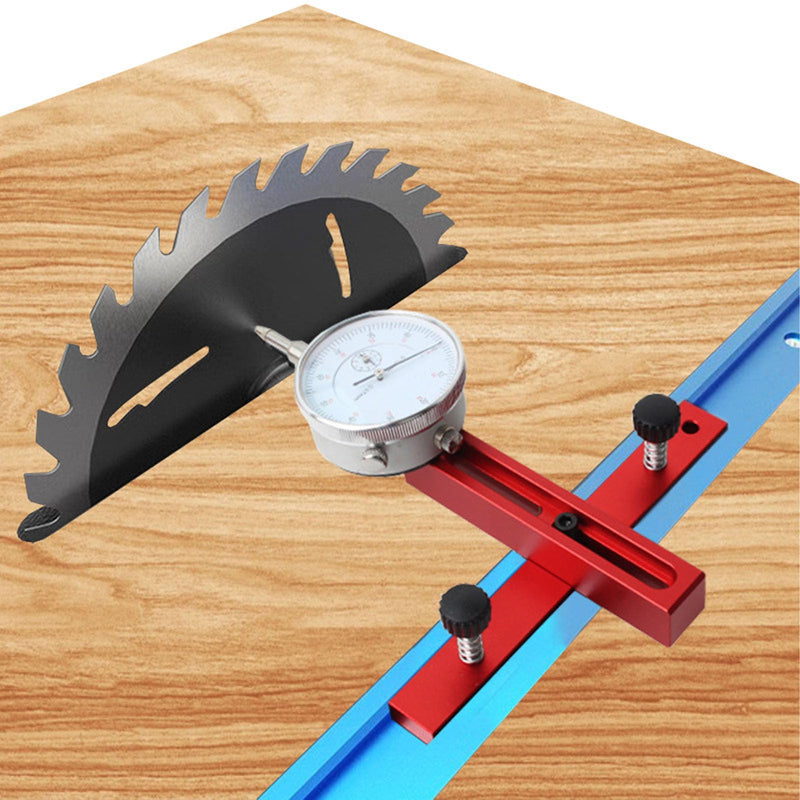Kadimendium High-precision table saw dial gauge made of aluminium alloy, compact and portable, with adjustable chamfer notch lever. For aligning workshop machines