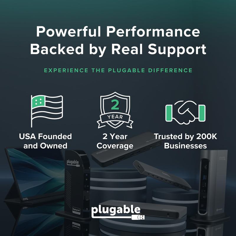 Plugable USB to DisplayPort Adapter - Connect via USB-C or USB 3.0 to Add a 2560x1440 Display – Compatible with Mac M1/M2/M3/M4, Windows, and ChromeOS