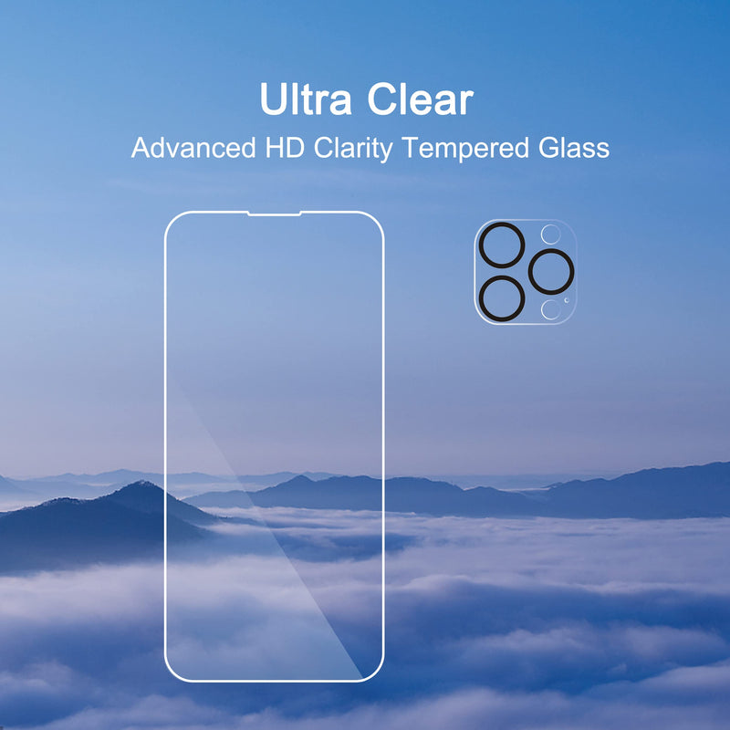 Ailun 3 Pack Screen Protector for iPhone 14 Pro Max [6.7 inch] + 3 Pack Camera Lens Protector,Sensor Protection,Dynamic Island Compatible,Case Friendly Tempered Glass Film,[9H Hardness] - HD iPhone 14 Pro Max-6.7 inch