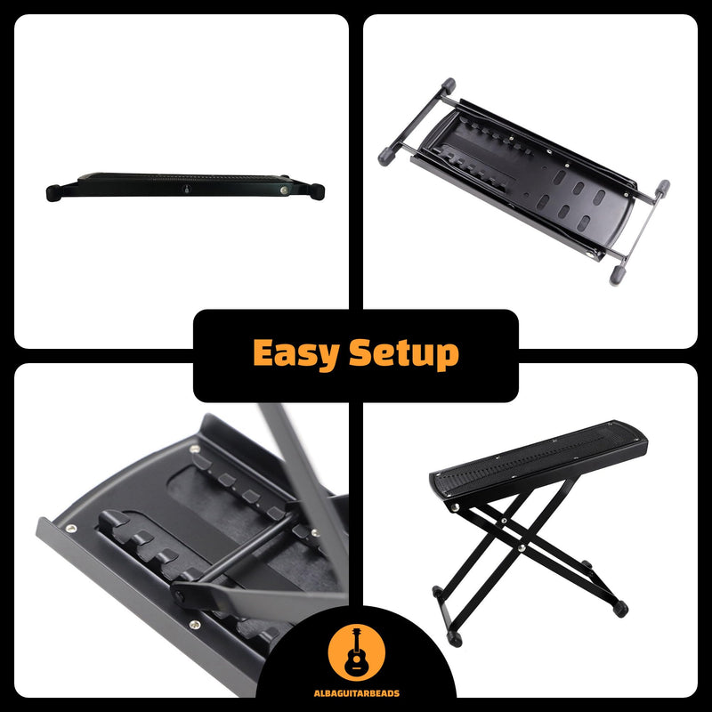 Classical Guitar Foot Rest, Acoustic Guitar Foot Stool, Adjustable Foot Rest, Alba guitar beads Foot Rest