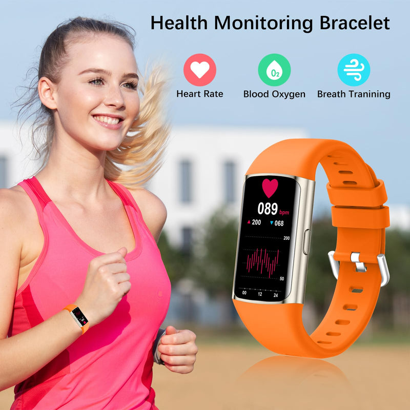 Smart Watch, Step Tracker Watch with 24/7 Heart Rate Monitor, Blood Oxygen, Sleep Monitor, Step Counter, Sports, IP68 Waterproof Fitness Watches for Men Women Compatible with Android & iPhone (Silver) Silver