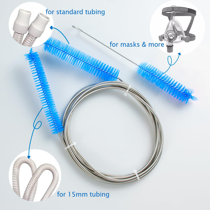8-in-1 CPAP Cleaner Hose Brush, 2 Pieces CPAP Hose Cleaning Brush, Pipe Brush for CPAP Hoses/Tube/Accessories (Blue) Blue