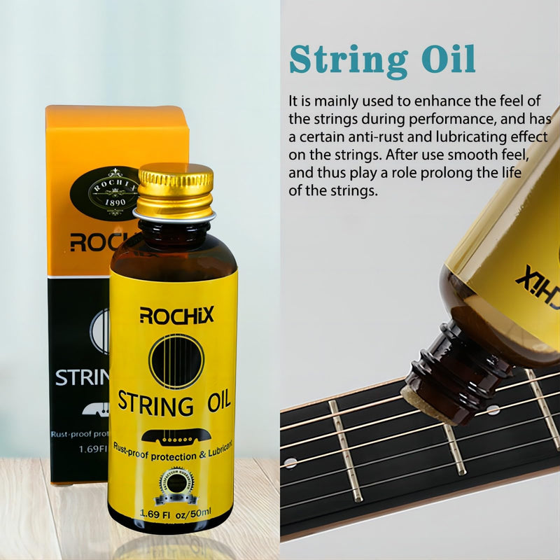Rochix Premium Guitar Cleaning Care Kit 3-Piece Kit - Guitar Oil and Cleaner for Body and Fretboard Fingerboard - Cleans,Polishes and Protects