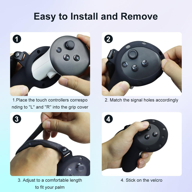 Head Strap for Meta Quest 3, Lightweight and Comfortable Cushion VR Headset Strap Hand Grips, Adjustable Elite Head Strap and Controller Grips Replacement Balanced Fit for Oculus Quest 3 Head Strap for Meta Quest 3