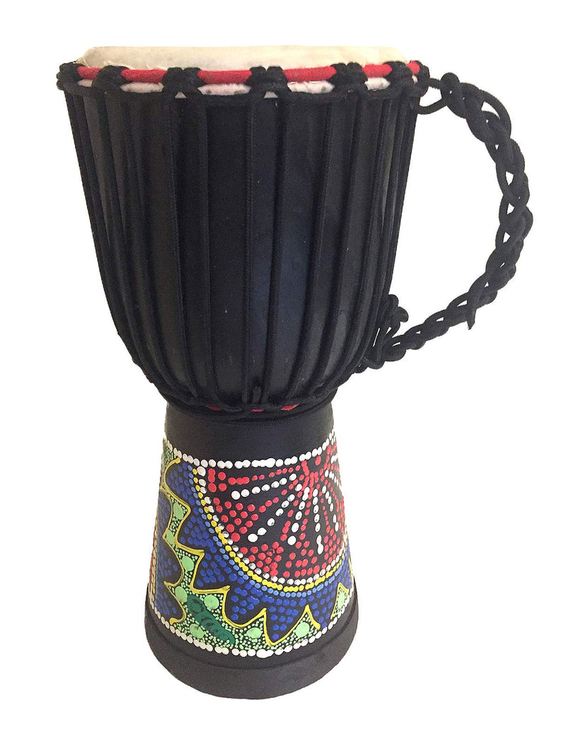 Djembe Drum Bongo Congo African Wood Drum - MED SIZE- 12" High, JIVE BRAND, Professional Quality With Heavy Base/Includes Key Chain 12" High Painted