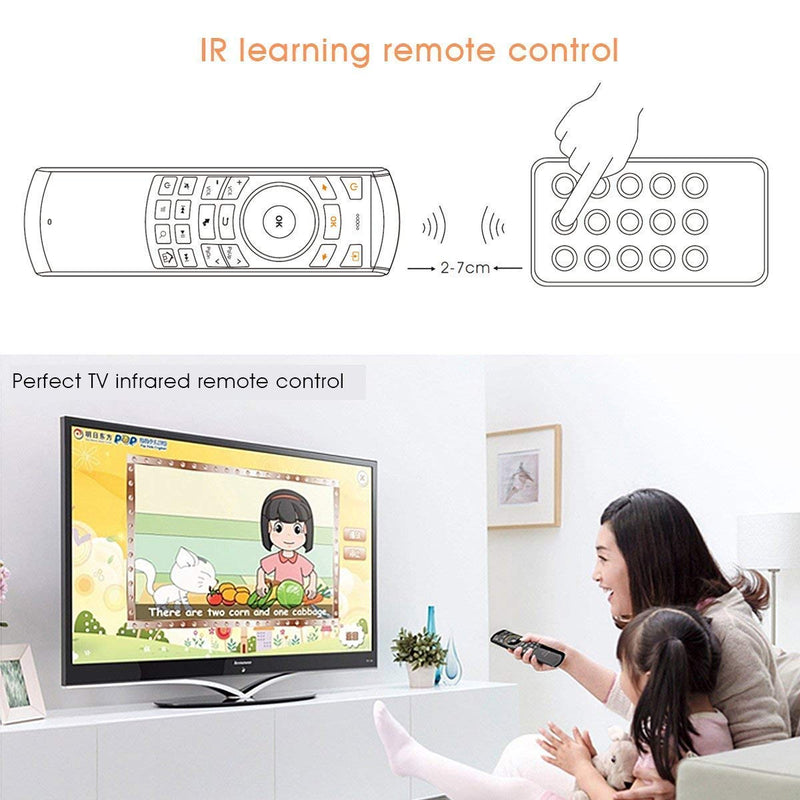 Rii K25 Multifunction Portable 2.4GHz Mini Wireless Fly Mouse Keyboard and Remote Control with Rechargeable Li-ion Battery (Black)