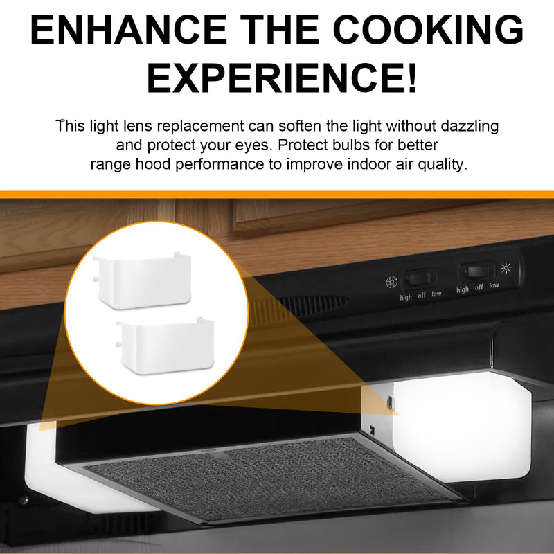 [AUSTRALIA] - SR401650 Range Hood Light Lens Cover for Broan Range Hood QL1, NS6, NS6530WW, QL130WW, Replace Part R401650, 1472455, AP5613955 Light Cover Lense, 2 Pack 