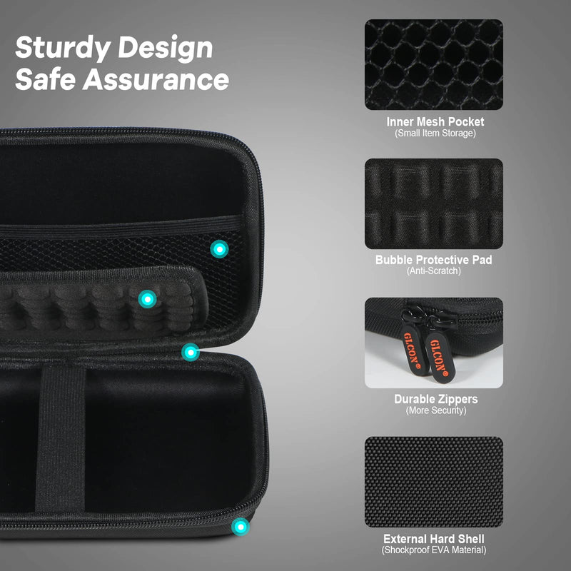 Large Hard Carrying Case - Universal Electronic Organizer Storage Case Bag - Black + Pure Red
