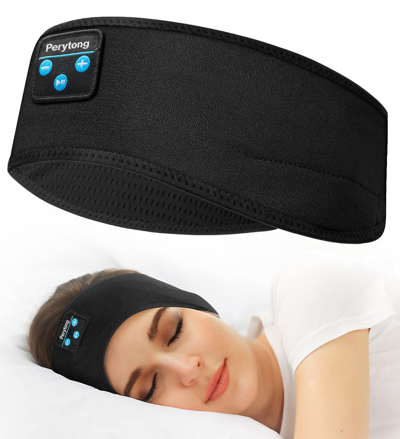Sleep Headphones Bluetooth Headband Wireless Headphone Headband for Side Sleepers - Headphones for Sleeping - Sleeping Headphones for Insomnia Nuit Travel,Gift for Women Men Mom Dad Darkblack