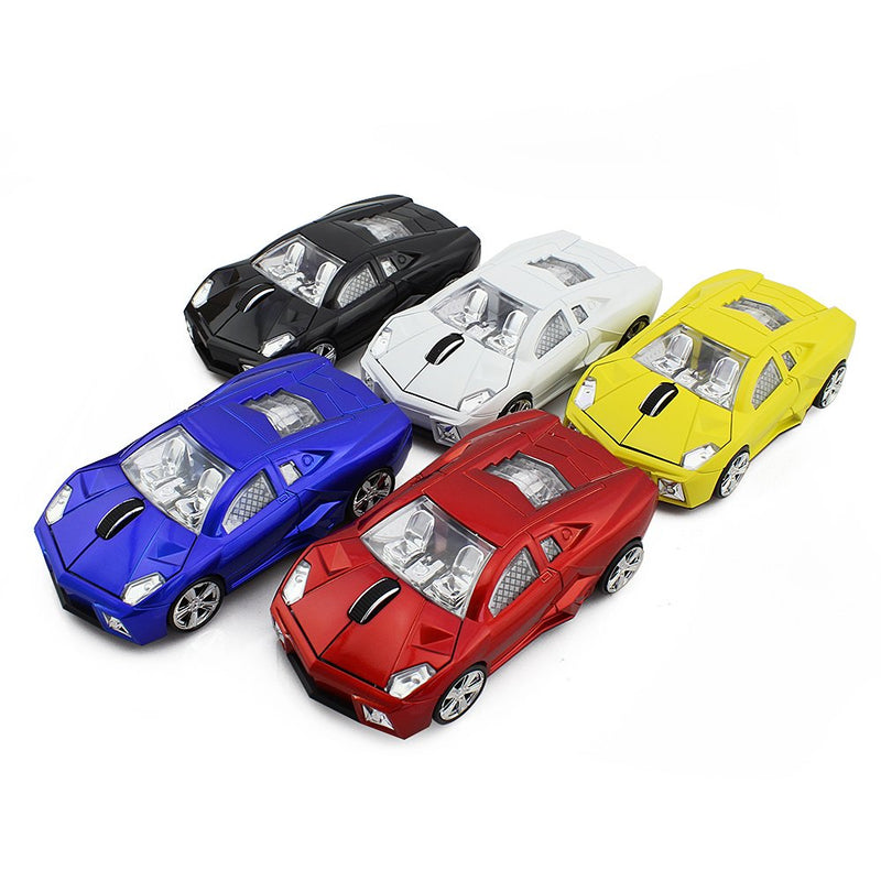 ECOiNVA Wireless Sports Car Mouse Computer Mice Shiny Surface 2.4GHz Mouse (Red) Red
