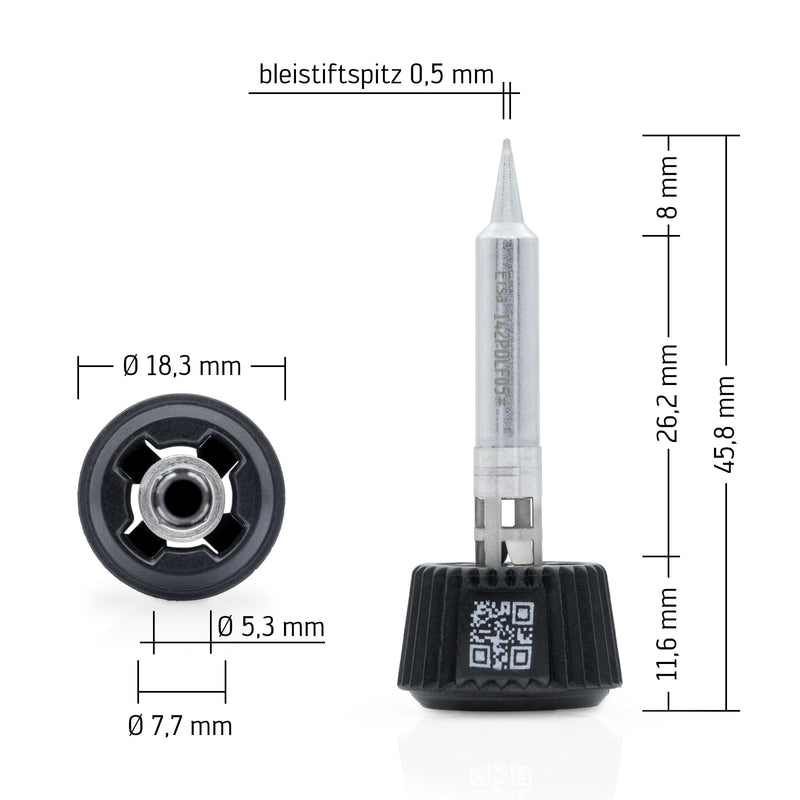 ERSA Ersadur 142PDLF05 Pencil Tip 0.5 mm for i-Tool TRACE & i-Tool MK2 / i-CON Trace IoT Soldering Station & i-Con MK2 Series Soldering Stations - with Patented Coating 0,5 MM Pencil Point