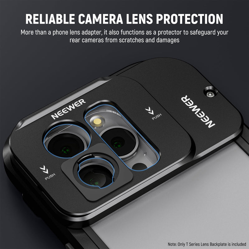 NEEWER T Series Lens Backplate for iPhone 15 Pro and iPhone 15 Pro Max Phone Cage (PA023 & PA024), Quick Release Phone Lens Mount Adapter Compatible with Moment T Series Mobile Lenses, PA034