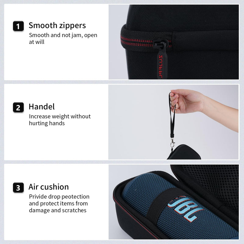 EVA Hard Case for JBL Flip 6 Flip 5 Waterproof Portable Bluetooth Speaker, Fit for JBL Flip 4 Premium Travel Protecrive Carrying Storage Bag(Black) Black
