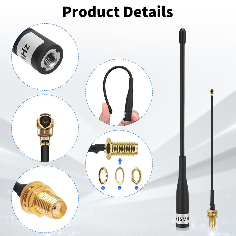 [AUSTRALIA] - 2Pcs 915MHz LoRa Antenna 10dBi Gain for Meshtastic Long Range Soft Whip Antenna 19cm Omni SMA Male with Cable Extension Cord Black 2pcs-19cm 
