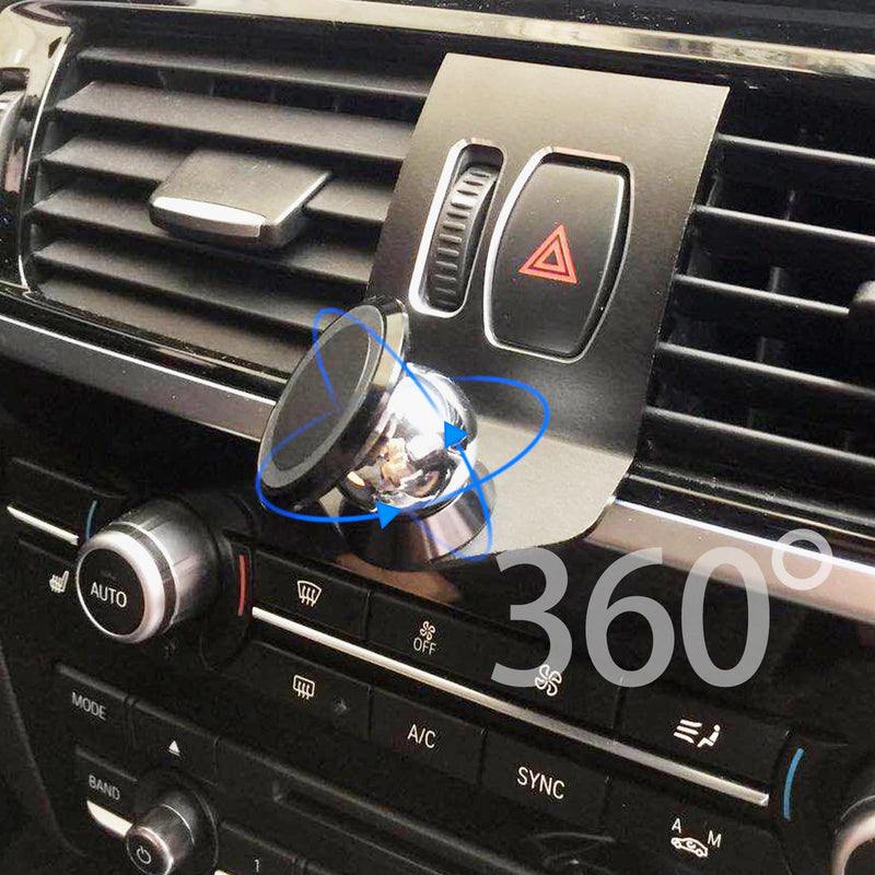 360-Degree Rotary Cell Phone Holder Mobile Phone Mount Black(Magnet) Compatible with BMW X3 X4 F25 F26 2010-2016 (Black)