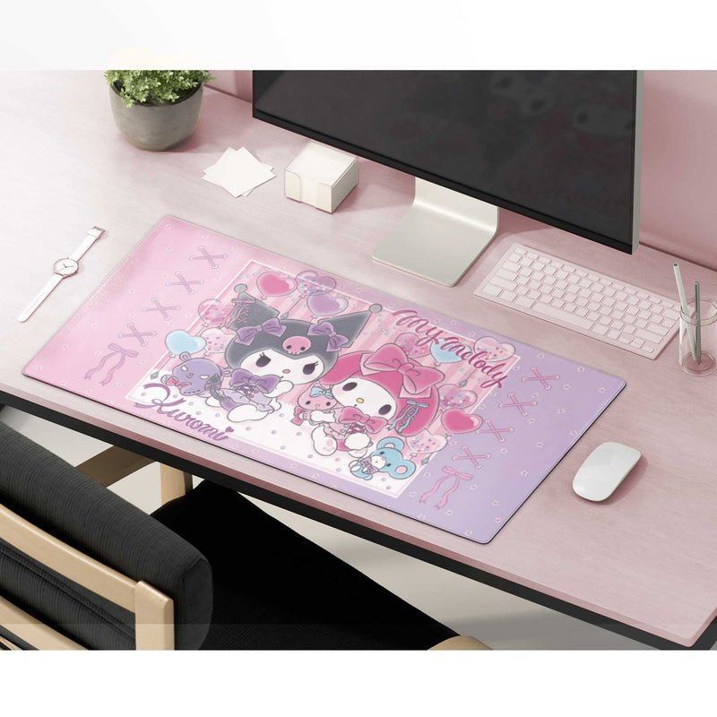 Cute Kawaii Extended Gaming Mouse Pad Large Size, Japanese Anime Cartoon Desk Mat, Art Rubber Waterproof Mousepad with Personalized Design for Girls (Melody & Kuro, 35.4"x15.7") 35.4"x15.7" melody & kuro
