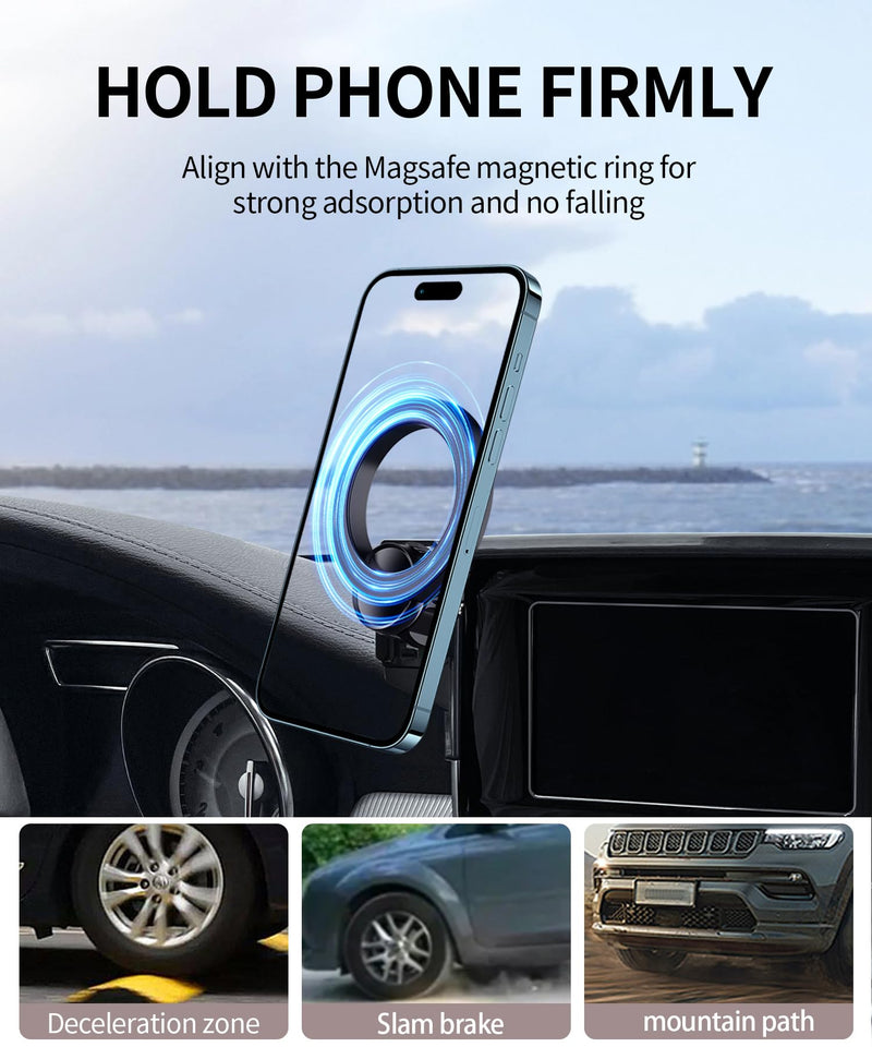 Car Phone Holder for Mercedes-Benz CLA/A-Class/B-Class 2013-2015 5.8"Screen | GLA-Class 2015-2016, Magsafe Accessories Magnetic Cell Phone Mount Clip Compatible with iPhone, 3D fit Navigation Bracket