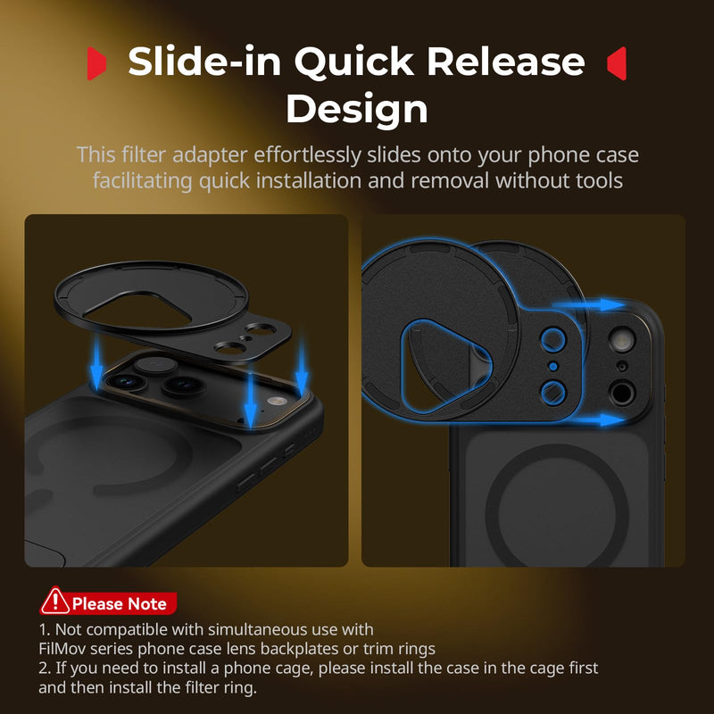 [AUSTRALIA] - SmallRig FilMov 67mm Magnetic Filter Ring Adapter for Phone Case (SmallRig 17 Pro 5549/5550), Compatible with 67mm Magnetic Filter Series (4726/4581/4582/5169/5170)-5547 iPhone 17 Pro 