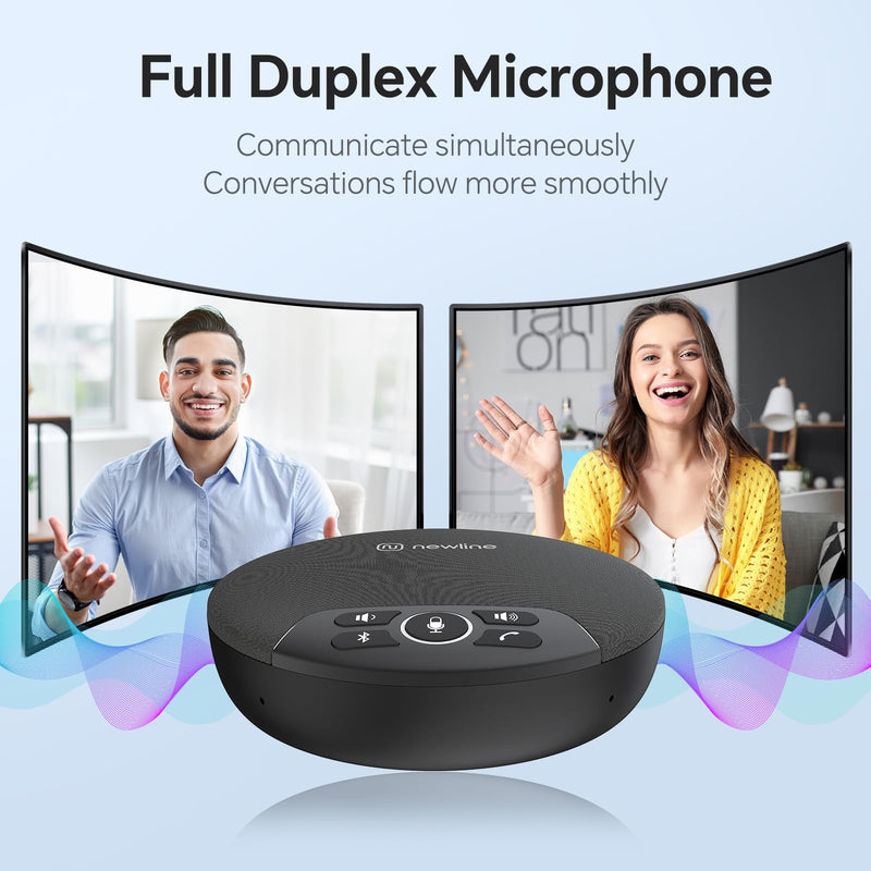 NewlineWork Newpie 30 Bluetooth Speakerphone Conference Speaker and Microphone 360° Voice Pickup Portable USB Speakerphone with 4 Mics Noise Reduction Home Office Meeting Speaker for Teams/Zoom