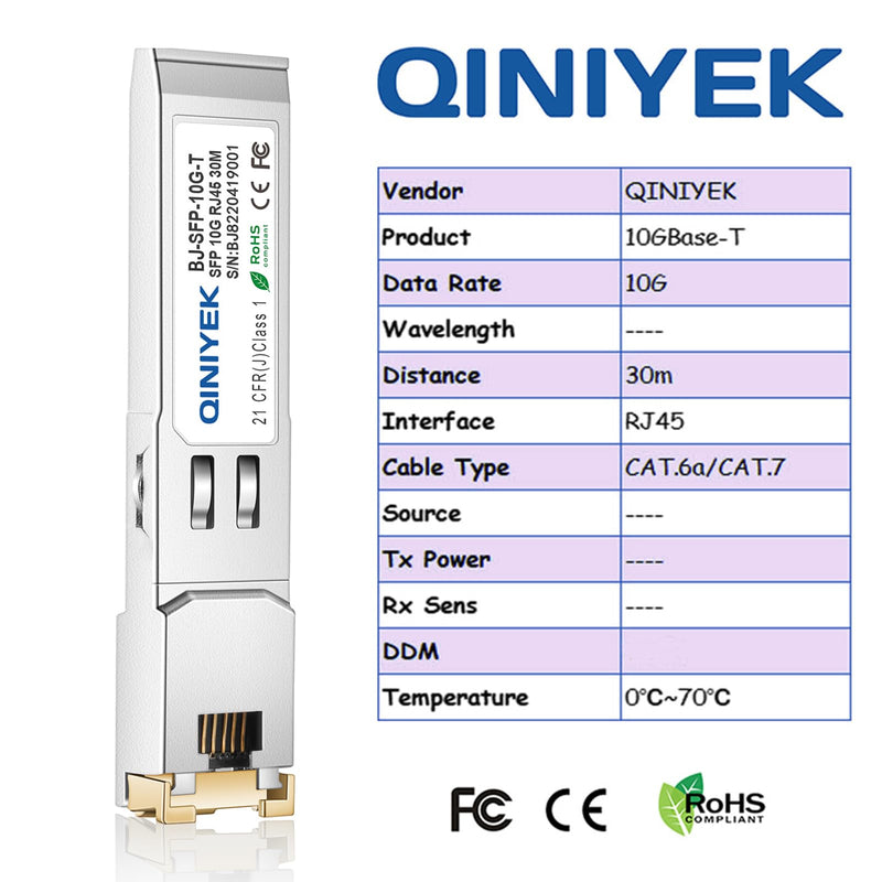 1.25/2.5/5/10G-T SFP+ to RJ45 Transceiver, SFP+ Copper Ethernet CAT.6a Module, for Cisco SFP-10G-T-S, MikroTik S+RJ10, Ubiquiti UF-RJ45-10G, Netgear AXM765, TP-Link, Fortinet, 30m,1 PCS 1.25/2.5/5/10GBase-T: 30m x1