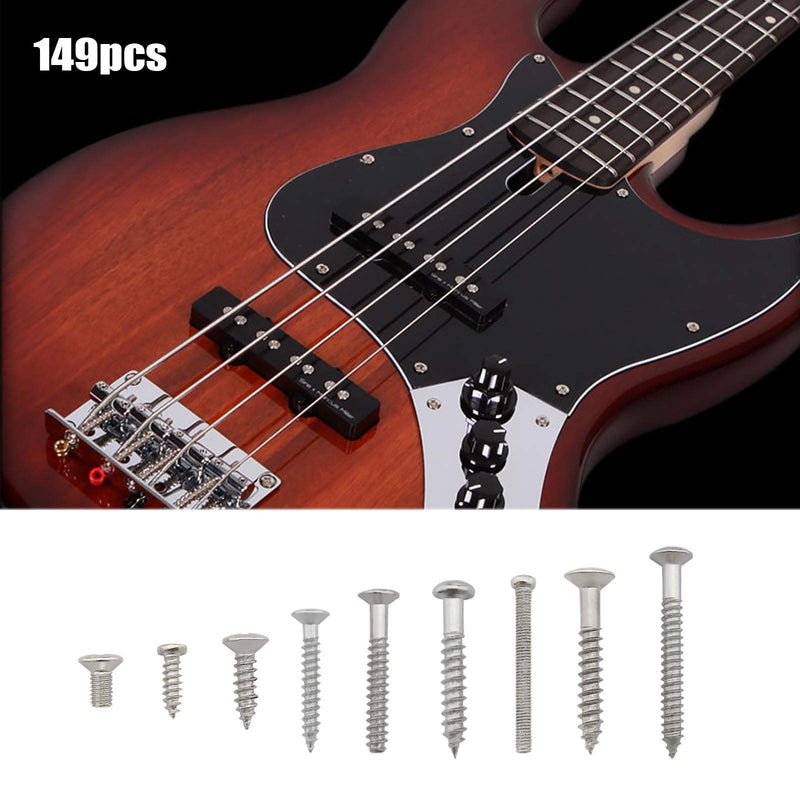 Create idea 149Pcs Guitar Screws Kit for Electric Guitar Bass Bridge Pickup Tuner Switch Neck Plate Pickguard with Storage Box 9 Types