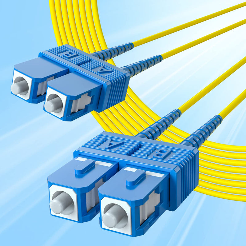 10Gtek 2 Pack of 3M OS2 SC to SC Fiber Patch Cable and 2 Pack of Gigabit SingleMode Fiber to Ethernet Media Converter