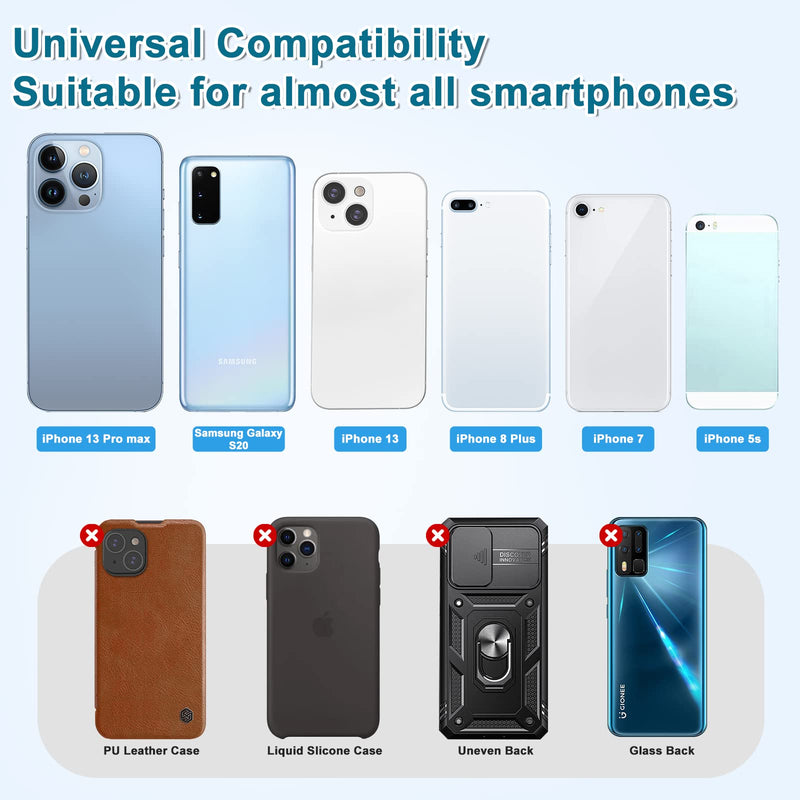 SHANSHUI Phone Card Holder, Silicone Card Holder for Phone Case Wallet Credit Card Holder Strong Adhesive Pocket Stick on Compatible for iPhone & All Smartphones Multi-Colors(5 Pack)
