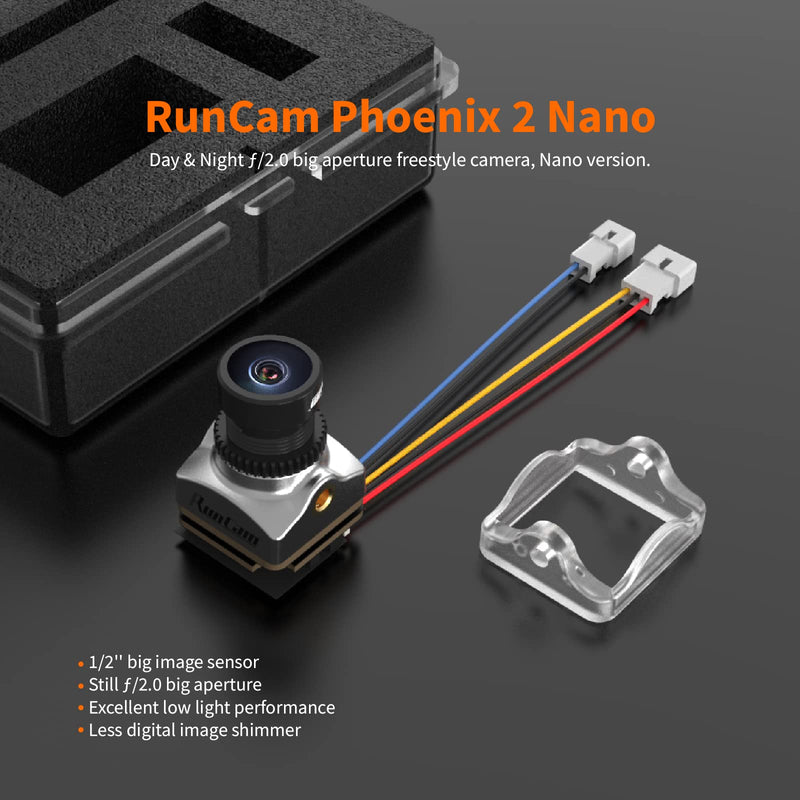 RunCam Phoenix 2 Nano FPV Camera 1000TVL 1/2" COMS Sensor 2.1mm (M8) FOV 155° 4:3/16:9 PAL/NTSC Switchable for FPV Drone