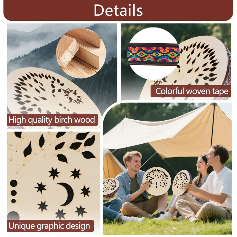 [AUSTRALIA] - 8INCH Ocean Drum,Water Stream Drum,Rain Disk "Water-Fall",Sound Healing,Onomatopoeic Music,For Performance Accompaniment（Tree of Life） 8 INCH 