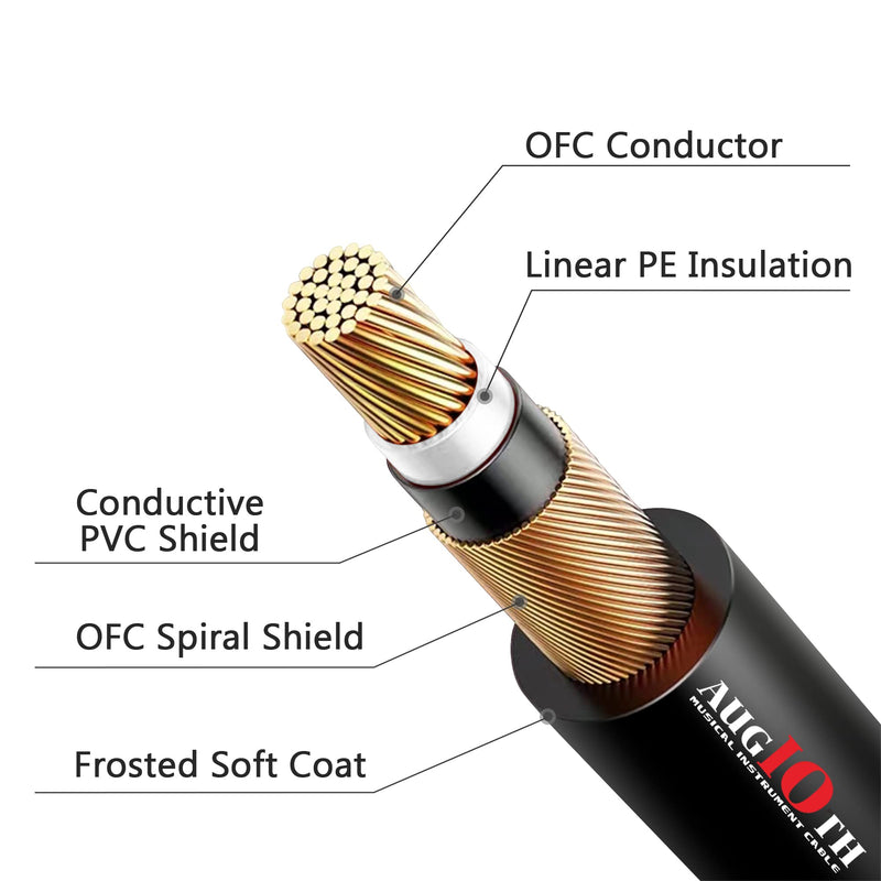 12 Inch Guitar Patch Cable 30 CM Performance Guitar Effect Pedal Cables Straight to Angled 2Pack 12in-2Pack Straight-Angled Black