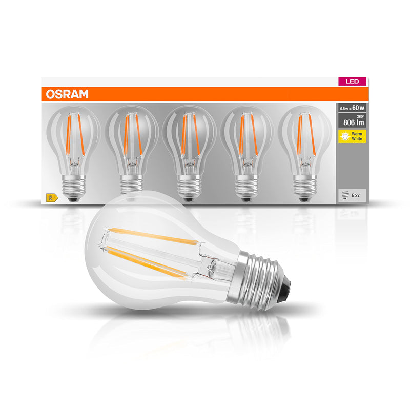 Osram LED light bulb 2700k Warm White 60 W 5 Pack Box 5