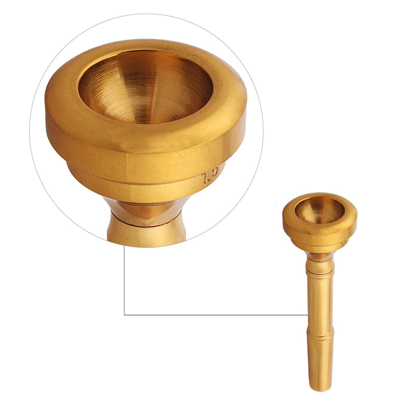 [AUSTRALIA] - Gold Trumpet Mouthpiece 4 Golden Mouthpiece Cups 7c 5c 3c 1.5c 