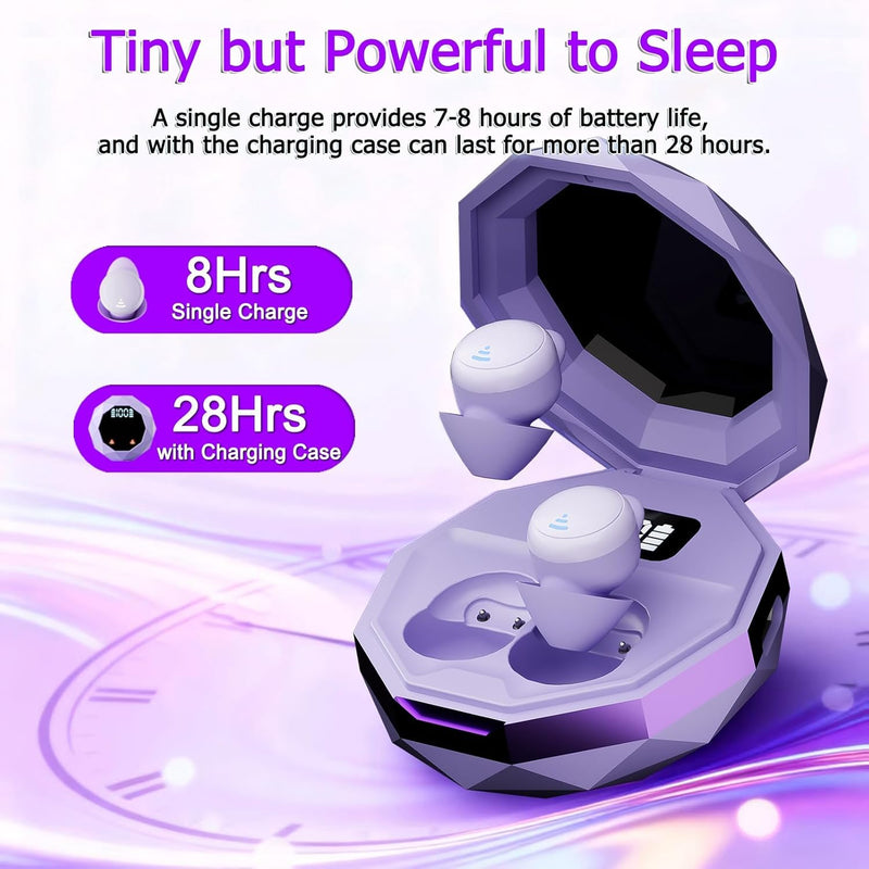 Sleep Earbuds, Mini Earbuds for Sleeping, Side Sleep Wireless Headphones, 8Hrs Single Charge, HiFi Sound, Comfortable Fit (Black) Black