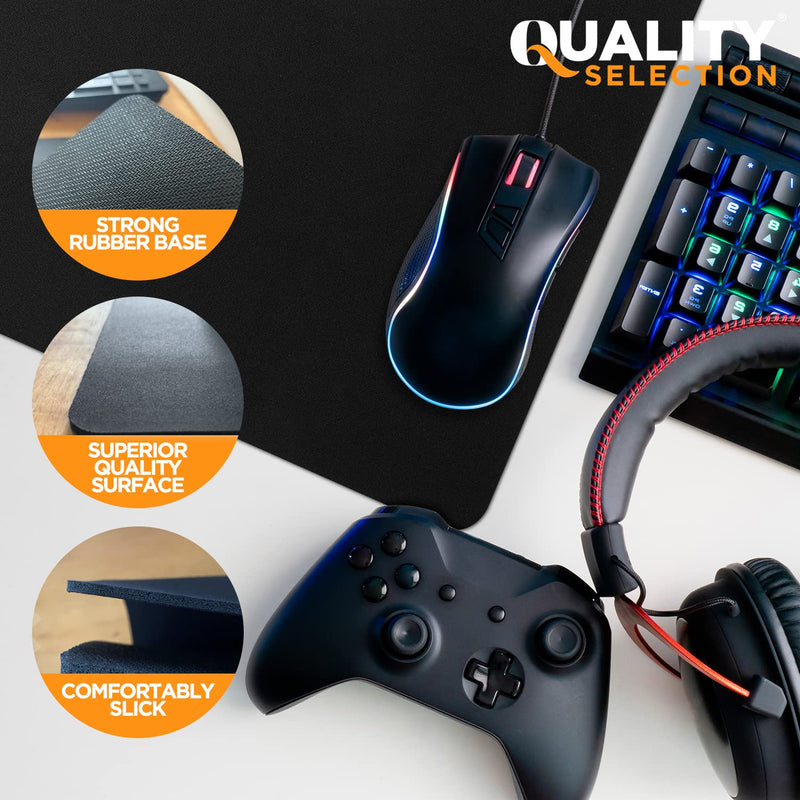 Quality Selection Mouse Pad Superb for Computer & Laptop, Non-Slip Rubber Base Mousepad, Mouse Pads for Home, Office & Gaming 7.75 x 9.25 in, Black 1 Pack