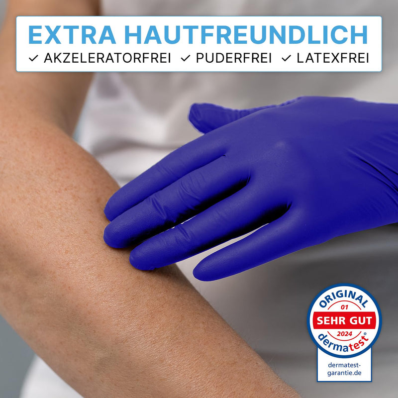 [AUSTRALIA] - ARNOMED Disposable Gloves XL, Nitrile Gloves, Accelerator-Free, Latex-Free, Disposable Gloves in Violet Blue, Allergy Friendly Rubber Gloves, Disposable Gloves in S, M, L, XL, Pack of 100 