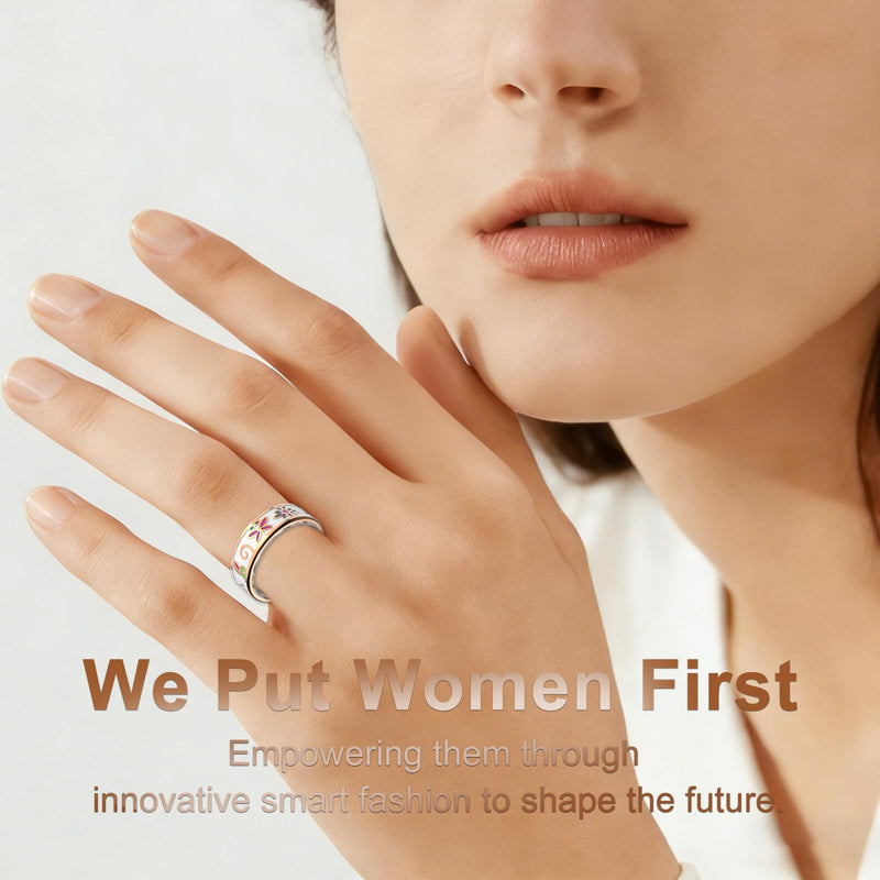 Enamel Craft Smart Ring for Women & Men, No Subscription Fitness Tracker with Heart Rate, Sleep Tracking, SpO2 – IP68 for iOS & Android (Enamel Color, 7)