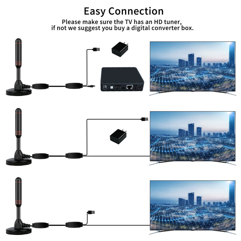 [AUSTRALIA] - TV Antenna Indoor Antenna for Smart TV with 2 Amplifier Signal Booster for Long Range Reception and All Smart TVs HD Digital Antenna for Local Channels Supports 4K 1080p(Red) Red 