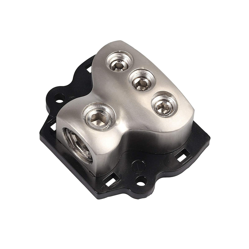 3 Way Power Distribution Block, 1x 0 Gauge in / 3X 4 Gauge Out Amp Power Distribution Ground Distributor Connecting Block for Car Amplifier Audio Splitter 2 Pack